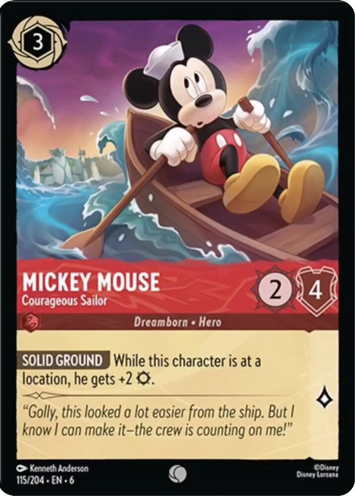Mickey Mouse - Courageous Sailor (115/204) [Azurite Sea] | Good Games Morley