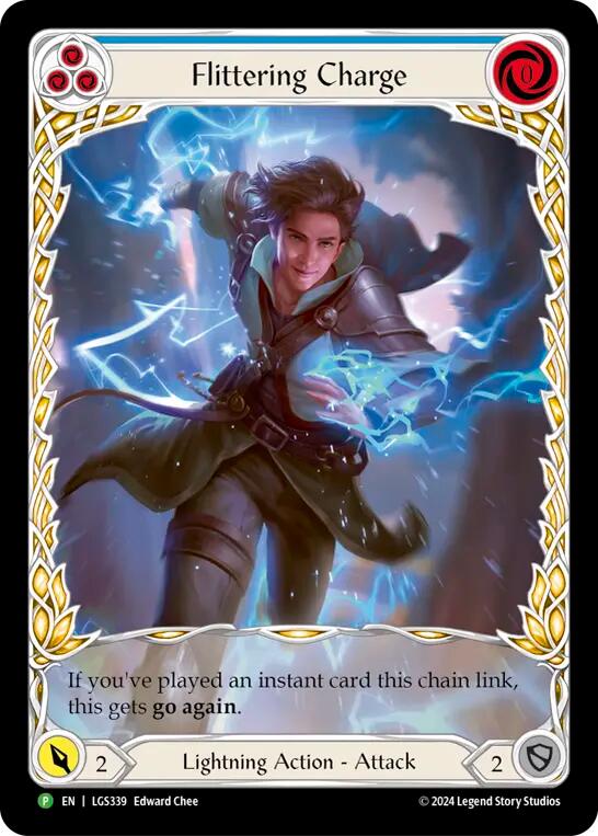 Flittering Charge (Blue) (Extended Art) [LGS339] (Promo)  Rainbow Foil | Good Games Morley