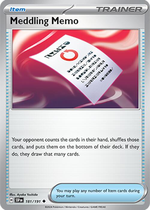 Meddling Memo (181/191) [Scarlet & Violet: Surging Sparks] | Good Games Morley