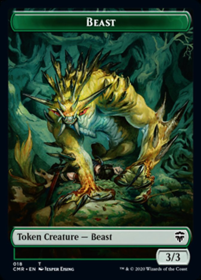 Beast (18) // Beast (19) Double-Sided Token [Commander Legends Tokens] | Good Games Morley