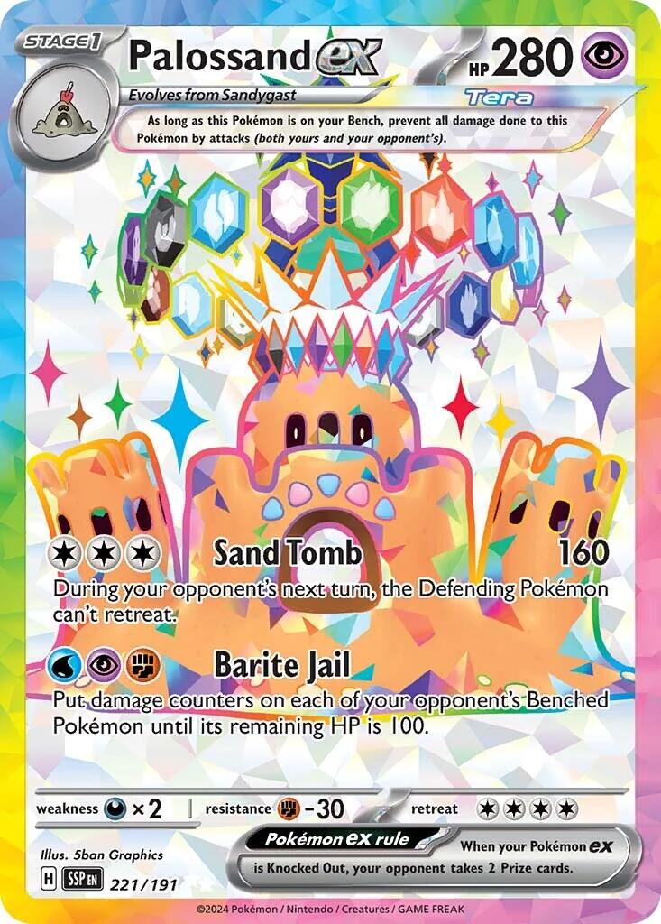 Palossand ex (221/191) [Scarlet & Violet: Surging Sparks] | Good Games Morley