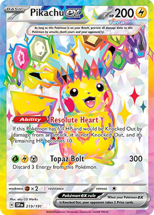 Pikachu ex (219/191) [Scarlet & Violet: Surging Sparks] | Good Games Morley