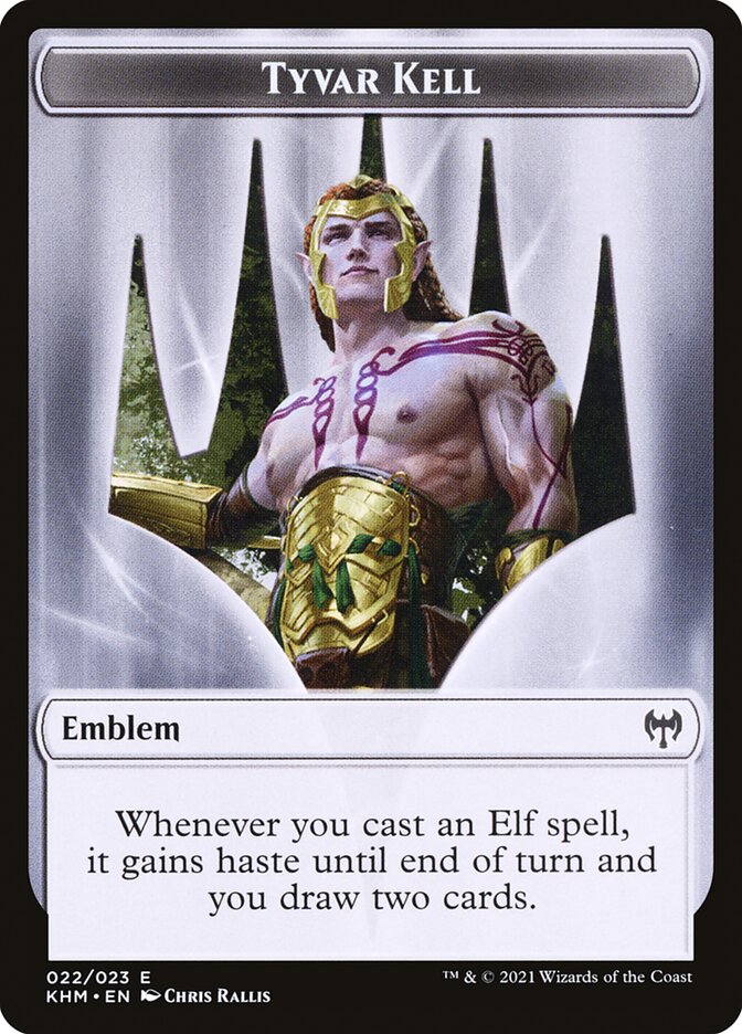 Human Warrior // Tyvar Kell Emblem Double-Sided Token [Kaldheim Tokens] | Good Games Morley
