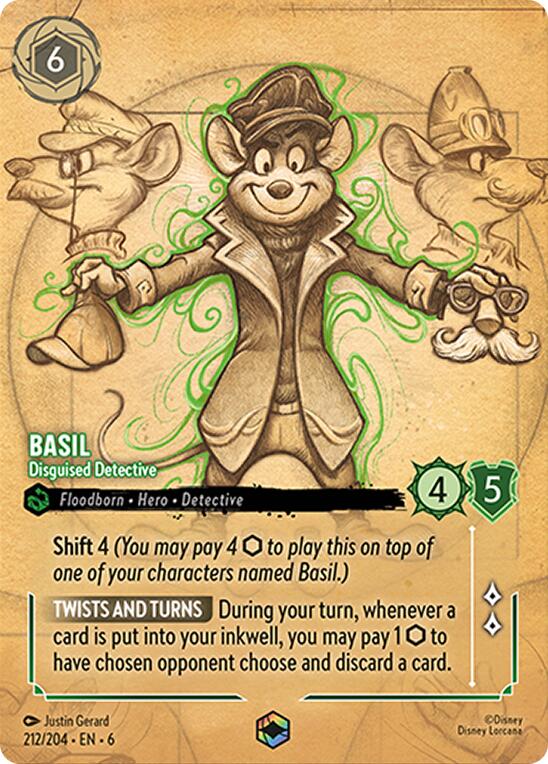 Basil - Disguised Detective (Enchanted) (212/204) [Azurite Sea] | Good Games Morley