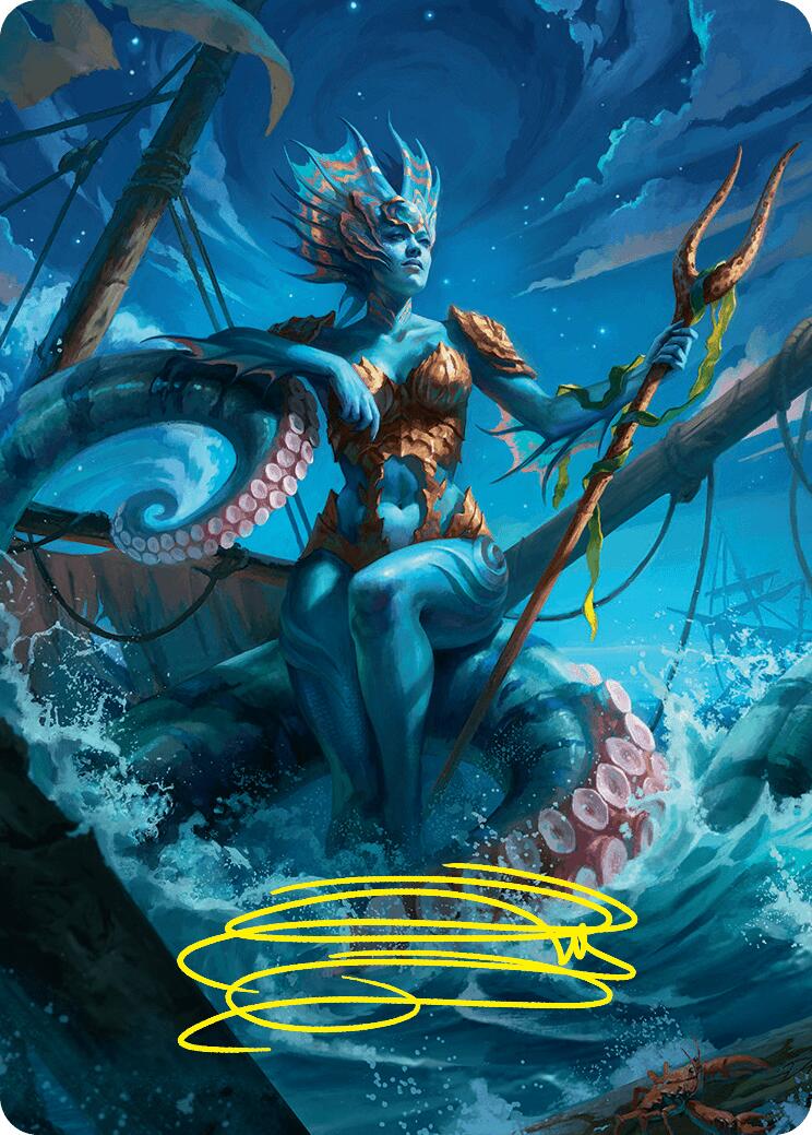 Kiora, the Rising Tide Art Card (30/54) (Gold-Stamped Signature) [Foundations Art Series] | Good Games Morley