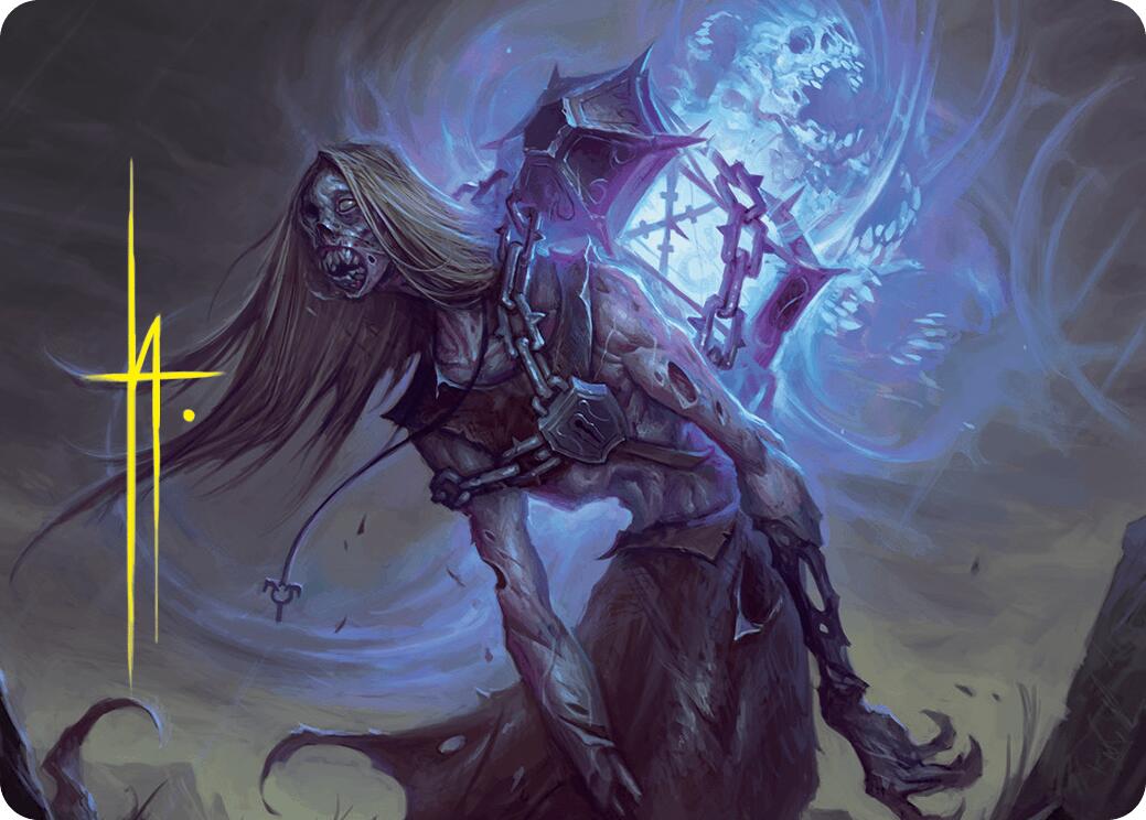 Soul-Shackled Zombie Art Card (9/54) (Gold-Stamped Signature) [Foundations Art Series] | Good Games Morley