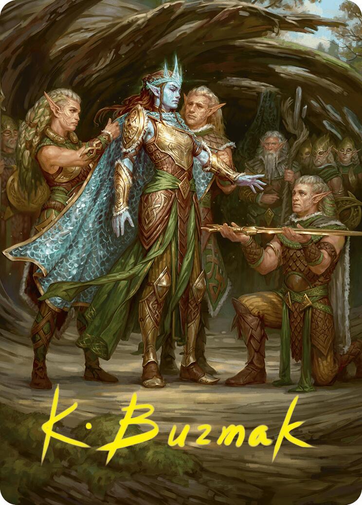 Lathril, Blade of the Elves Art Card (48/54) (Gold-Stamped Signature) [Foundations Art Series] | Good Games Morley