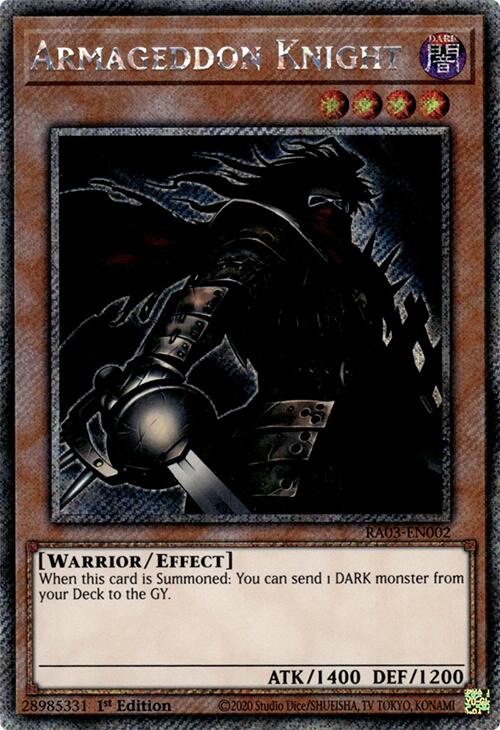 Armageddon Knight (Platinum Secret Rare) [RA03-EN002] Platinum Secret Rare | Good Games Morley