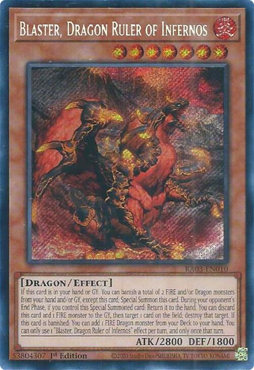 Blaster, Dragon Ruler of Infernos (Secret Rare) [RA03-EN010] Secret Rare | Good Games Morley