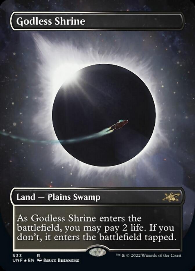 Godless Shrine (Borderless) (Galaxy Foil) [Unfinity] | Good Games Morley