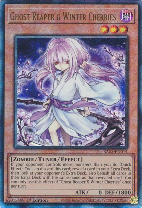 Ghost Reaper & Winter Cherries (Alternate Art) (PUR) [RA03-EN014] Prismatic Ultimate Rare | Good Games Morley