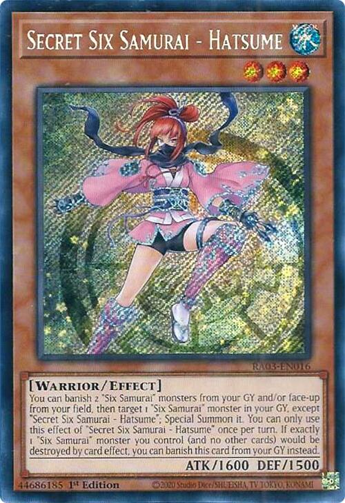 Secret Six Samurai - Hatsume (Secret Rare) [RA03-EN016] Secret Rare | Good Games Morley