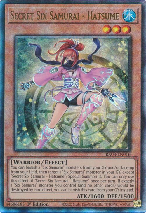 Secret Six Samurai - Hatsume (UTR) [RA03-EN016] Prismatic Ultimate Rare | Good Games Morley