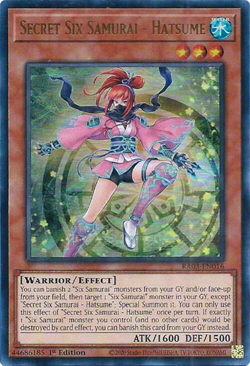 Secret Six Samurai - Hatsume (UR) [RA03-EN016] Ultra Rare | Good Games Morley