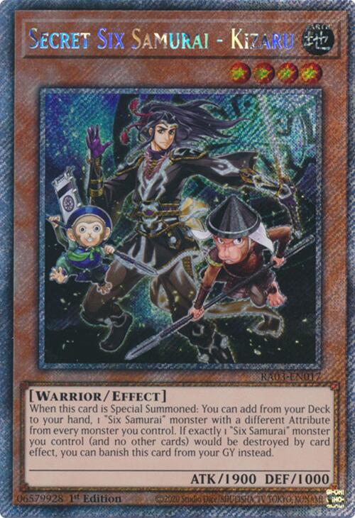 Secret Six Samurai - Kizaru (Platinum Secret Rare) [RA03-EN017] Platinum Secret Rare | Good Games Morley