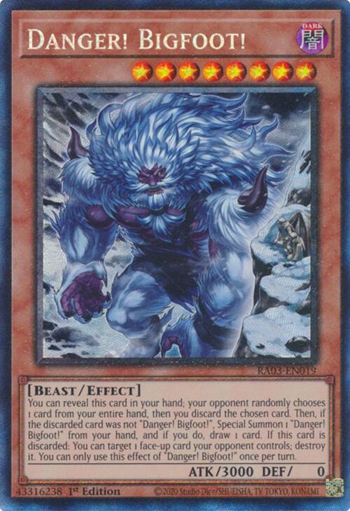 Danger! Bigfoot! (Alternate Art) (CR) [RA03-EN019] Prismatic Collector's Rare | Good Games Morley