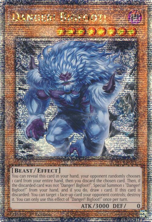 Danger! Bigfoot! (Alternate Art) (Quarter Century Secret Rare) [RA03-EN019] Quarter Century Secret Rare | Good Games Morley