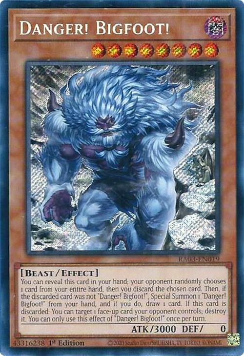 Danger! Bigfoot! (Alternate Art) (Secret Rare) [RA03-EN019] Secret Rare | Good Games Morley