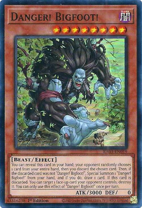Danger! Bigfoot! [RA03-EN019] Super Rare | Good Games Morley