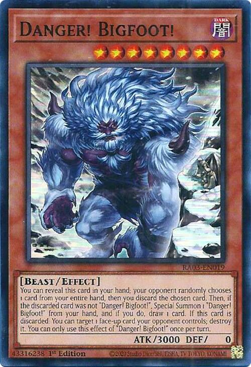 Danger! Bigfoot! (Alternate Art) [RA03-EN019] Super Rare | Good Games Morley