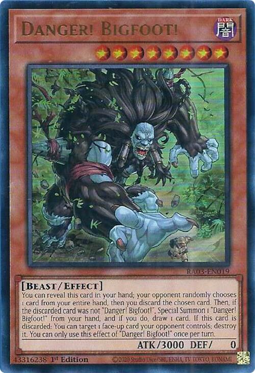 Danger! Bigfoot! (UR) [RA03-EN019] Ultra Rare | Good Games Morley