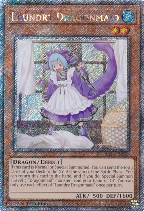 Laundry Dragonmaid (Platinum Secret Rare) [RA03-EN021] Platinum Secret Rare | Good Games Morley