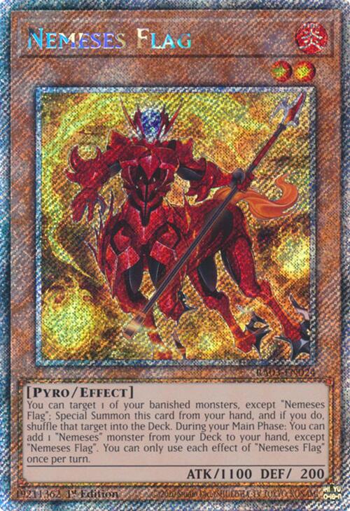 Nemeses Flag (Platinum Secret Rare) [RA03-EN024] Platinum Secret Rare | Good Games Morley