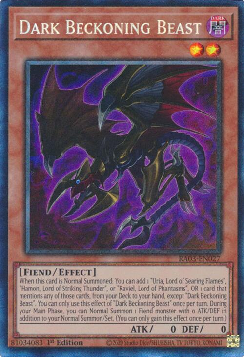 Dark Beckoning Beast (CR) [RA03-EN027] Prismatic Collector's Rare | Good Games Morley