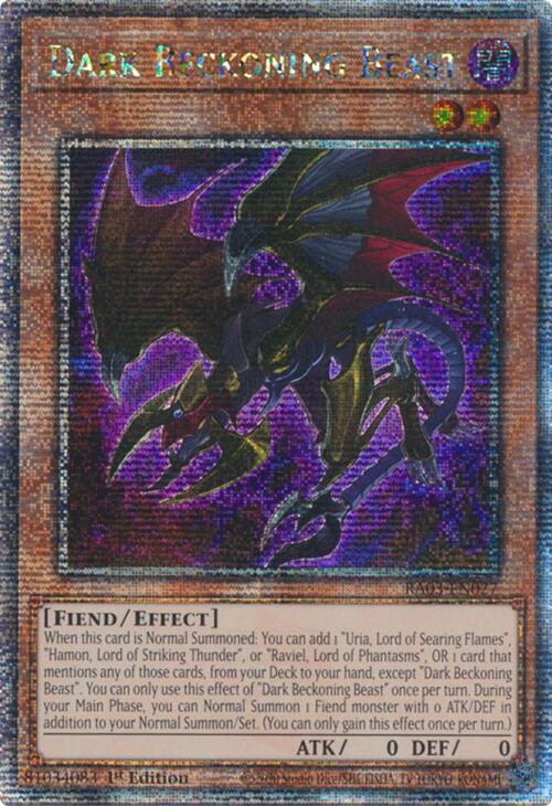 Dark Beckoning Beast (Quarter Century Secret Rare) [RA03-EN027] Quarter Century Secret Rare | Good Games Morley