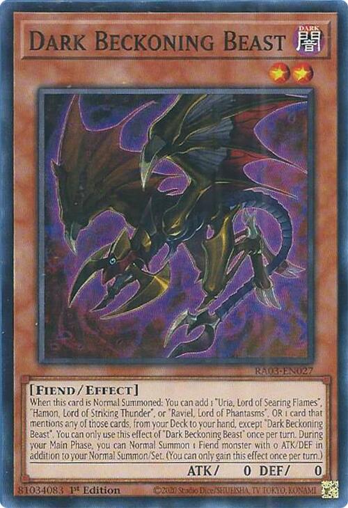 Dark Beckoning Beast [RA03-EN027] Super Rare | Good Games Morley