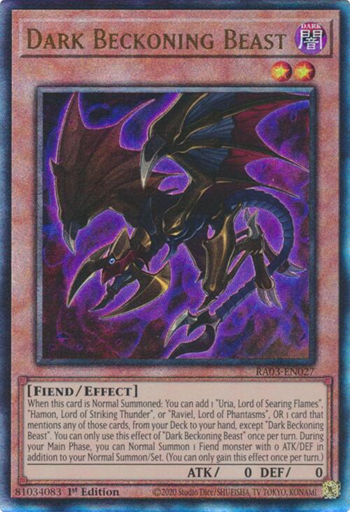 Dark Beckoning Beast (UTR) [RA03-EN027] Prismatic Ultimate Rare | Good Games Morley
