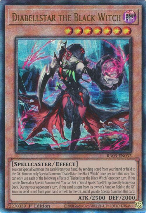 Diabellstar the Black Witch (UTR) [RA03-EN032] Prismatic Ultimate Rare | Good Games Morley