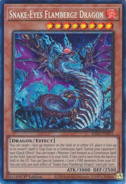 Snake-Eyes Flamberge Dragon (CR) [RA03-EN033] Prismatic Collector's Rare | Good Games Morley
