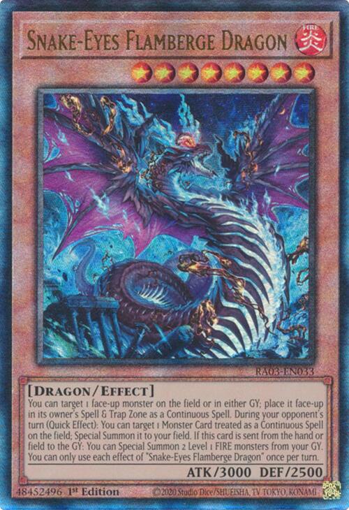 Snake-Eyes Flamberge Dragon (UTR) [RA03-EN033] Prismatic Ultimate Rare | Good Games Morley