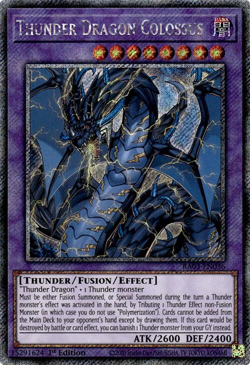 Thunder Dragon Colossus (Platinum Secret Rare) [RA03-EN036] Platinum Secret Rare | Good Games Morley