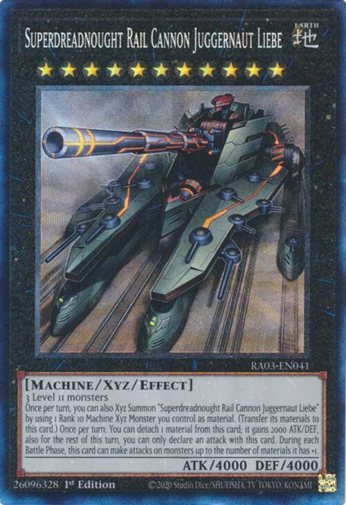 Superdreadnought Rail Cannon Juggernaut Liebe (CR) [RA03-EN041] Prismatic Collector's Rare | Good Games Morley
