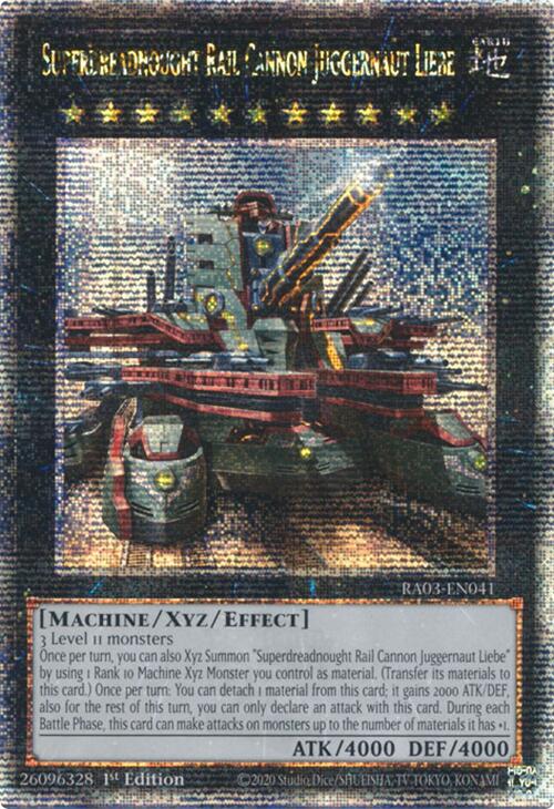 Superdreadnought Rail Cannon Juggernaut Liebe (Alternate Art) (Quarter Century Secret Rare) [RA03-EN041] Quarter Century Secret Rare | Good Games Morley