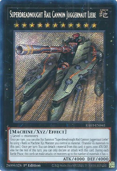 Superdreadnought Rail Cannon Juggernaut Liebe (Secret Rare) [RA03-EN041] Secret Rare | Good Games Morley