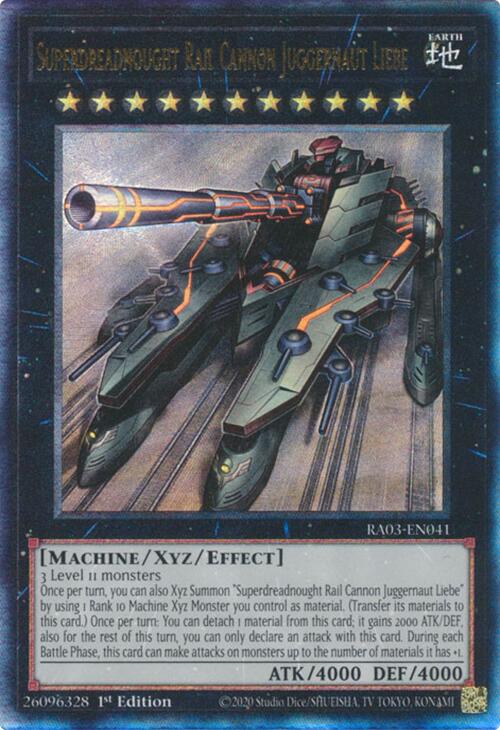 Superdreadnought Rail Cannon Juggernaut Liebe (UTR) [RA03-EN041] Prismatic Ultimate Rare | Good Games Morley