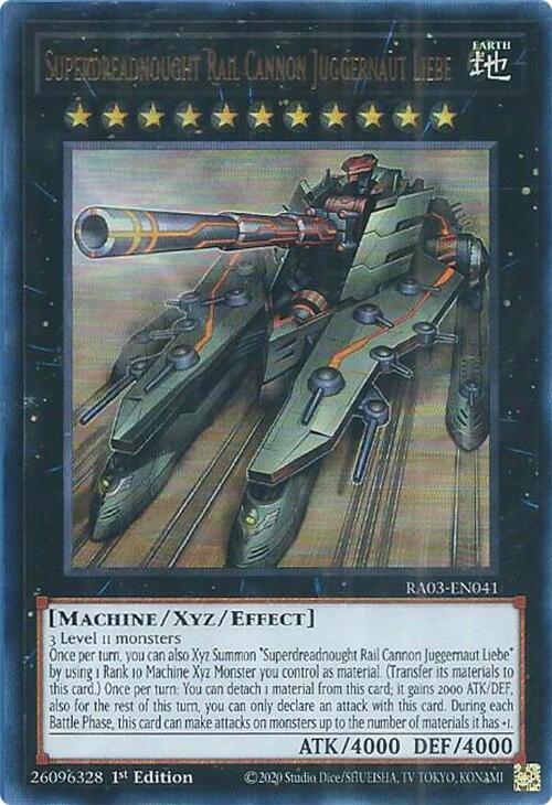 Superdreadnought Rail Cannon Juggernaut Liebe (UR) [RA03-EN041] Ultra Rare | Good Games Morley