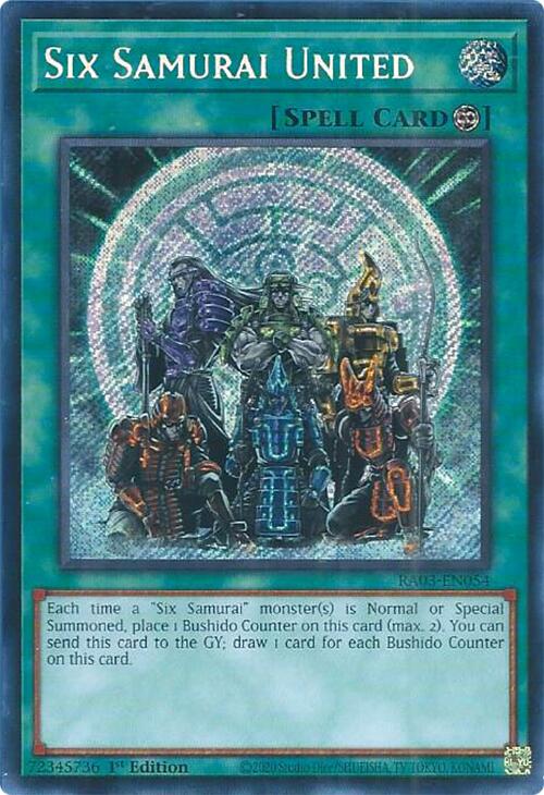 Six Samurai United (Secret Rare) [RA03-EN054] Secret Rare | Good Games Morley