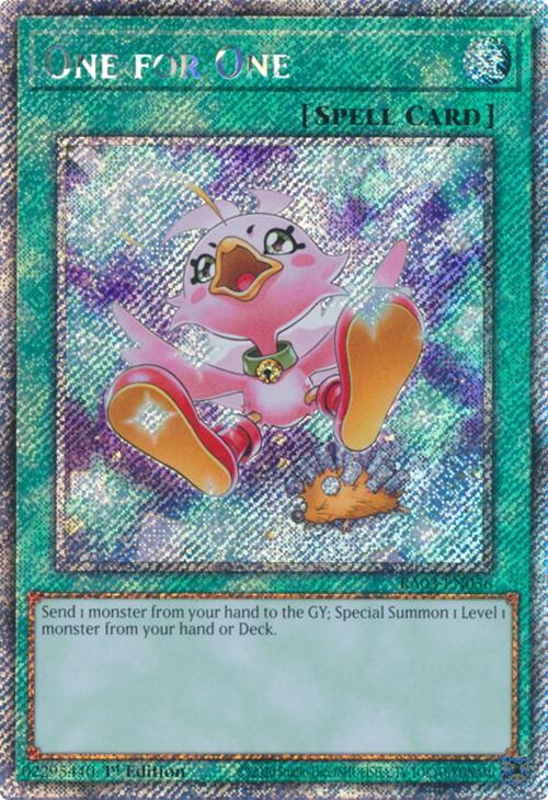One for One (Alternate Art) (Platinum Secret Rare) [RA03-EN056] Platinum Secret Rare | Good Games Morley