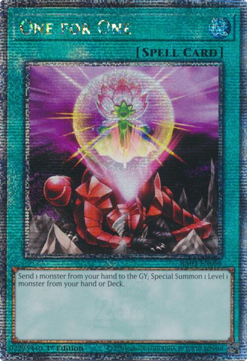 One for One (Quarter Century Secret Rare) [RA03-EN056] Quarter Century Secret Rare | Good Games Morley