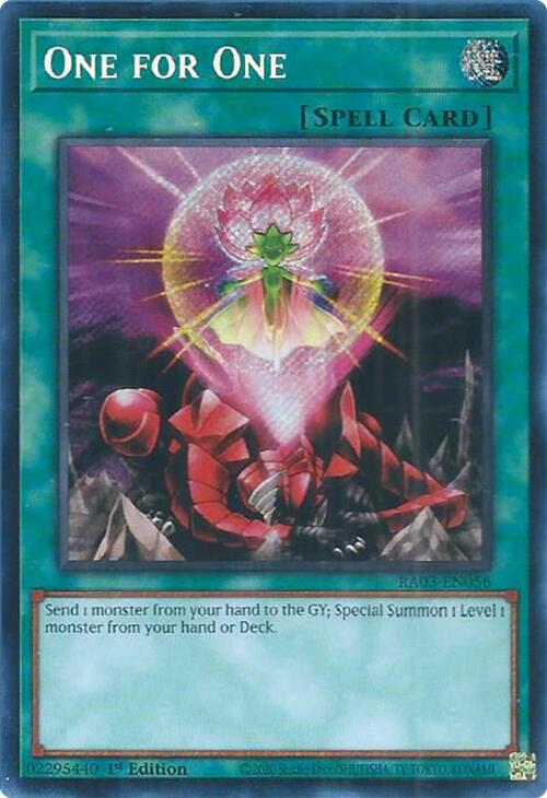 One for One (Secret Rare) [RA03-EN056] Secret Rare | Good Games Morley