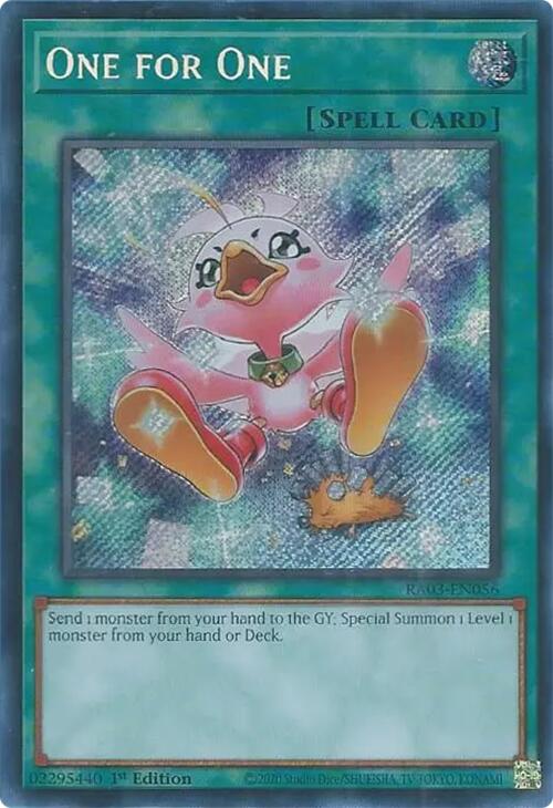 One for One (Alternate Art) (Secret Rare) [RA03-EN056] Secret Rare | Good Games Morley