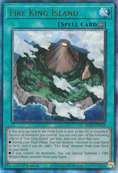 Fire King Island (UTR) [RA03-EN059] Prismatic Ultimate Rare | Good Games Morley