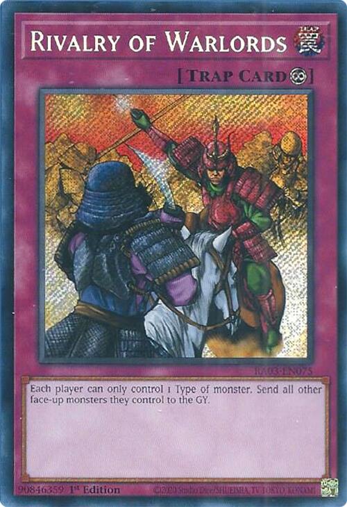 Rivalry of Warlords (Secret Rare) [RA03-EN075] Secret Rare | Good Games Morley