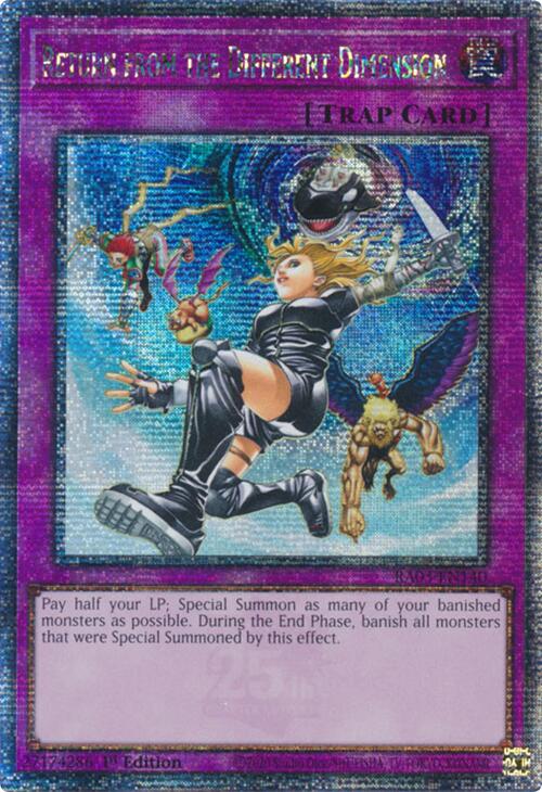 Return from the Different Dimension (Quarter Century Secret Rare) [RA03-EN140] Quarter Century Secret Rare | Good Games Morley