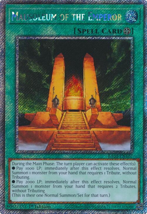 Mausoleum of the Emperor (Platinum Secret Rare) [RA03-EN167] Platinum Secret Rare | Good Games Morley