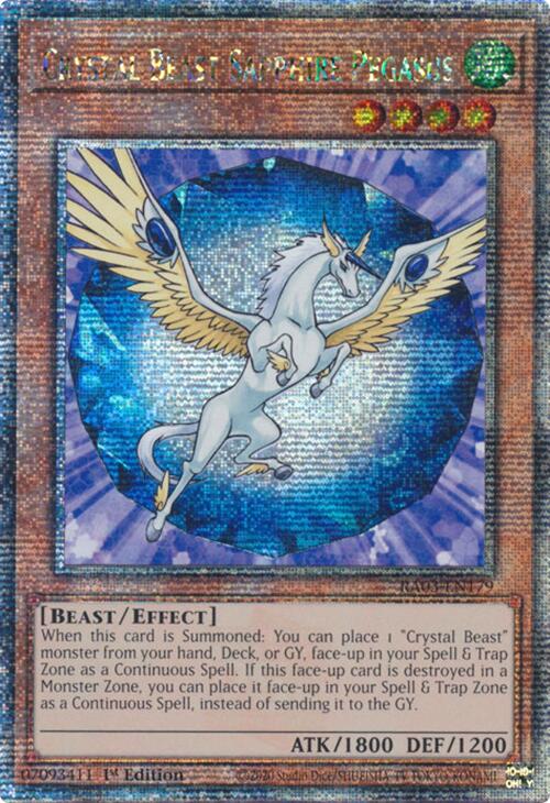 Crystal Beast Sapphire Pegasus (Quarter Century Secret Rare) [RA03-EN179] Quarter Century Secret Rare | Good Games Morley